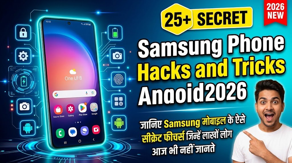 Samsung Phone Hacks and Tricks Android 2026: जानिए Samsung मोबाइल के ऐसे सीक्रेट फीचर्स जिन्हें लाखों लोग आज भी नहीं जानते 3 Samsung Phone Hacks and Tricks Android 2026: Samsung मोबाइल के 25+ सीक्रेट फीचर्स और हिडन ट्रिक्स