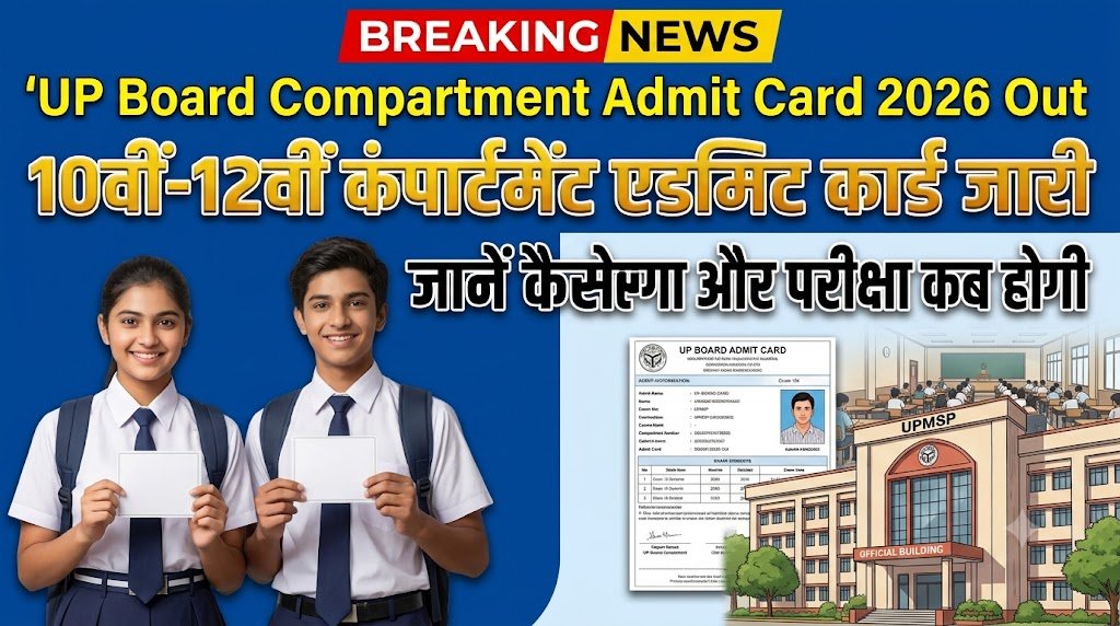 UP Board Compartment Admit Card 2026 Out: 10वीं-12वीं कंपार्टमेंट एडमिट कार्ड जारी, जानें कैसे मिलेगा और परीक्षा कब होगी 9 UP Board Compartment Admit Card 2026 Out: 10वीं-12वीं कंपार्टमेंट एडमिट कार्ड जारी