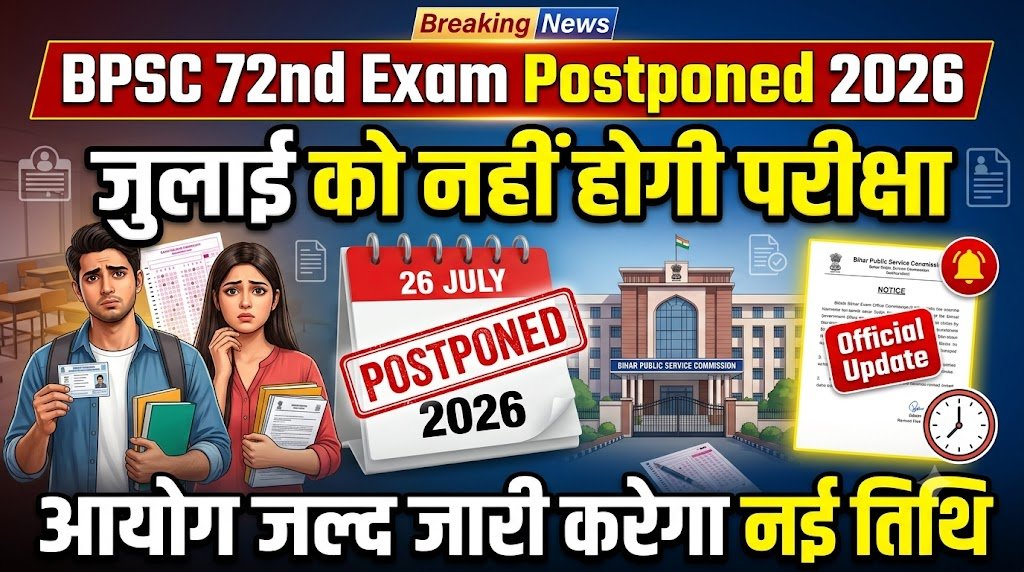 BPSC 72nd Exam Postponed 2026: जुलाई को नहीं होगी परीक्षा, आयोग जल्द जारी करेगा नई तिथि 2 BPSC 72nd Exam Postponed 2026