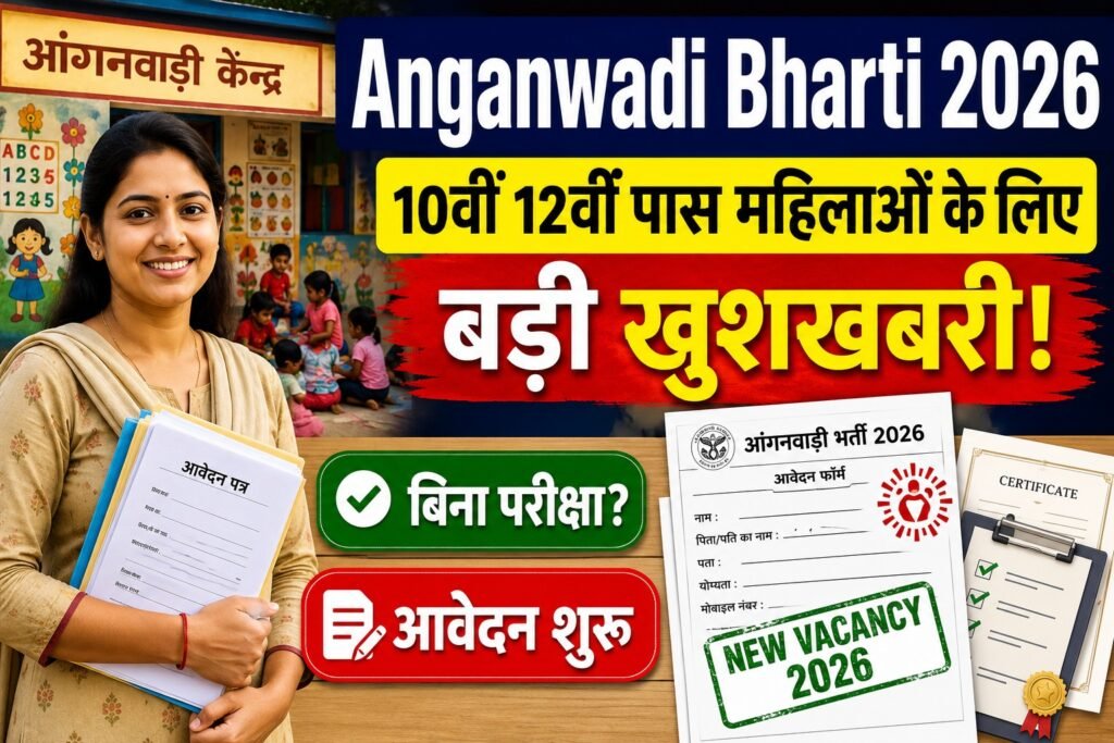 Anganwadi Bharti 2026: 10वीं 12वीं पास महिलाओं के लिए बड़ी खुशखबरी, जानें योग्यता, आवेदन प्रक्रिया, चयन और पूरी जानकारी 4 Anganwadi Bharti 2026 में 10वीं 12वीं पास महिलाओं के लिए भर्ती, आवेदन प्रक्रिया, योग्यता और चयन की जानकारी