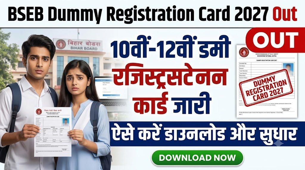 BSEB Dummy Registration Card 2027 Out: बिहार बोर्ड 10वीं और 12वीं का डमी रजिस्ट्रेशन कार्ड जारी, ऐसे करें डाउनलोड और सुधार 1 BSEB Dummy Registration Card 2027 Out, बिहार बोर्ड 10वीं और 12वीं डमी रजिस्ट्रेशन कार्ड डाउनलोड और सुधार प्रक्रिया