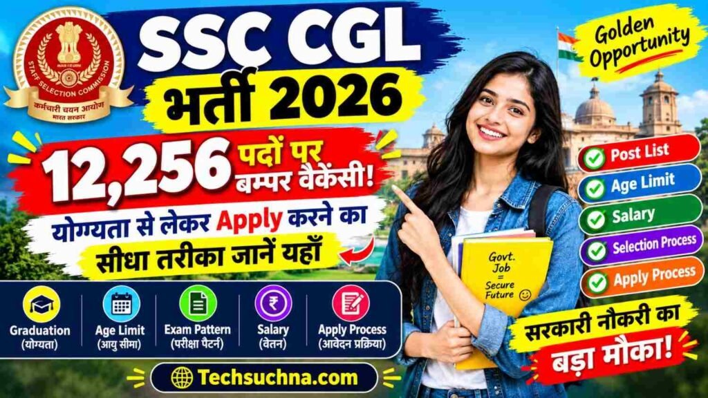 SSC CGL भर्ती 2026 में 12,256 पदों पर बम्पर वैकेंसी
