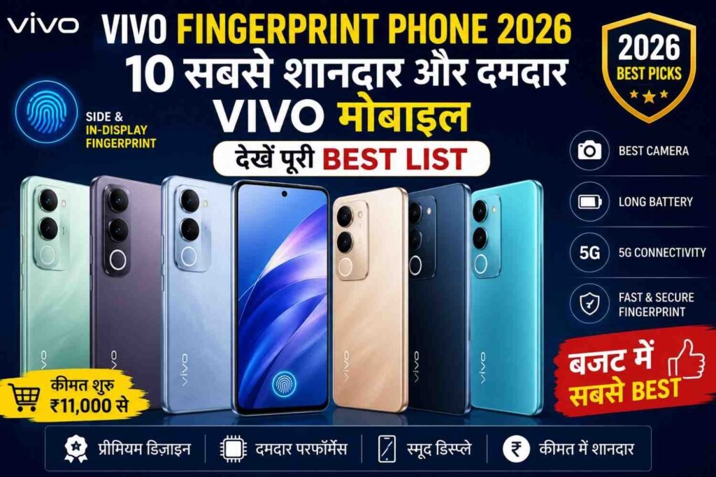 Vivo Fingerprint Phone 2026 के 10 सबसे शानदार और सस्ते 5G स्मार्टफोन की सूची