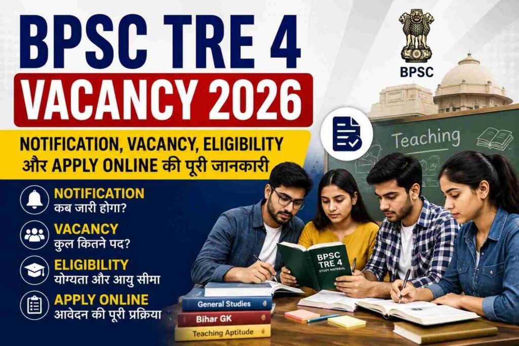BPSC TRE 4 Vacancy 2026: Notification, Vacancy, Eligibility और Apply Online की पूरी जानकारी 4 BPSC TRE 4 Vacancy 2026 Notification Vacancy Eligibility और Apply Online की जानकारी