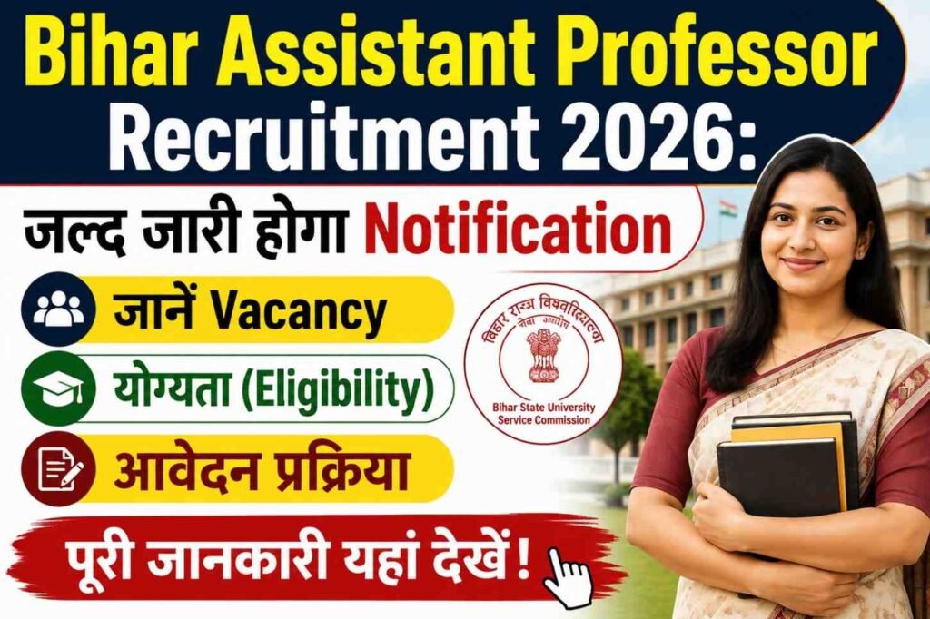 Bihar Assistant Professor Recruitment 2026: Notification, Vacancy, Eligibility और Apply Online की पूरी जानकारी 4 Bihar Assistant Professor Recruitment 2026 Notification Vacancy और आवेदन प्रक्रिया
