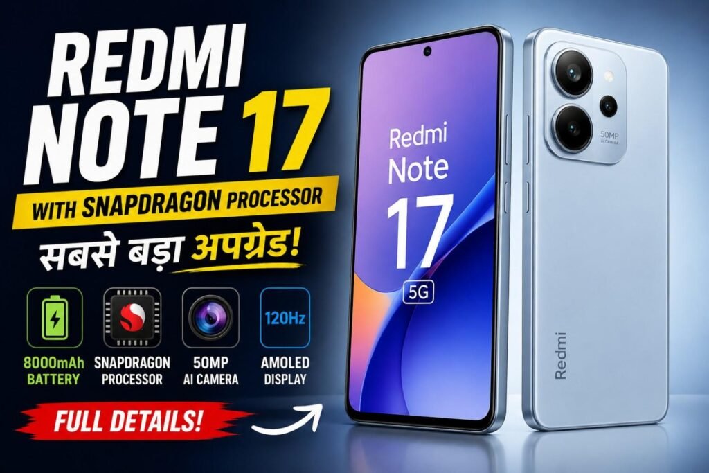 Redmi Note 17 with Snapdragon Processor Front and Back Design