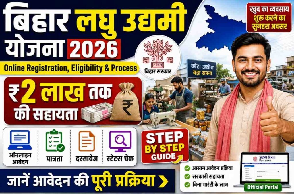 Bihar Laghu Udyami Yojana 2026: Online Registration, Eligibility & Process – ₹2 लाख तक की सहायता, जानें आवेदन की पूरी प्रक्रिया 5 Bihar Laghu Udyami Yojana 2026 Online Registration Eligibility Process and ₹2 Lakh Financial Assistance
