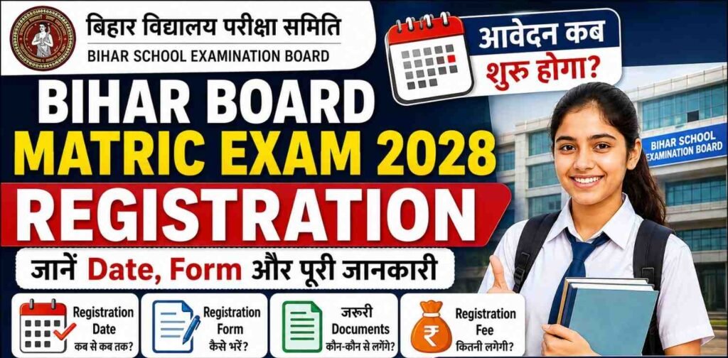 Bihar Board Matric Exam 2028 Registration: आवेदन कब शुरू होगा? जानें Date, Form और पूरी जानकारी 2 Bihar Board Matric Exam 2028 Registration Date, Form और जरूरी Documents की जानकारी